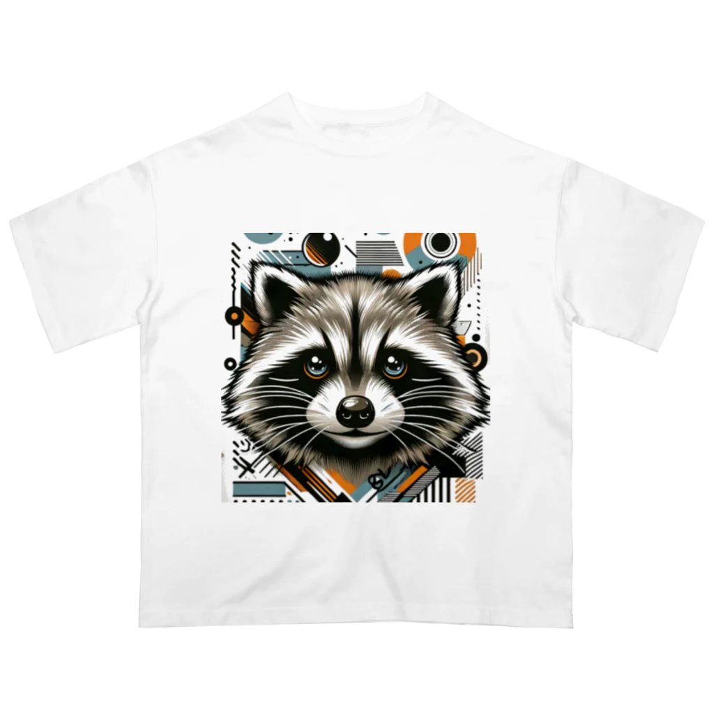Friendly Faunaのたぬきアート オーバーサイズTシャツ