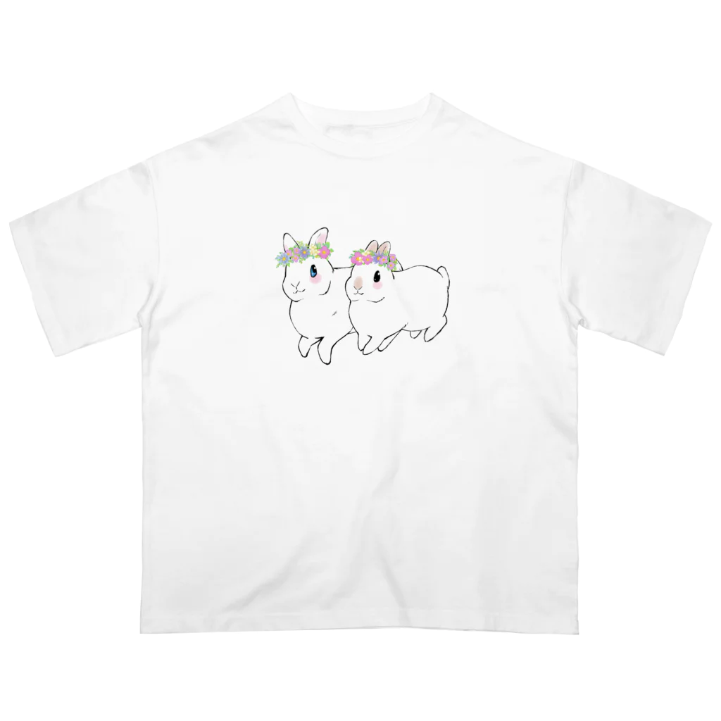 うさぎ王子のしもべのアルナブさん＆六花ちゃん（花冠） Oversized T-Shirt