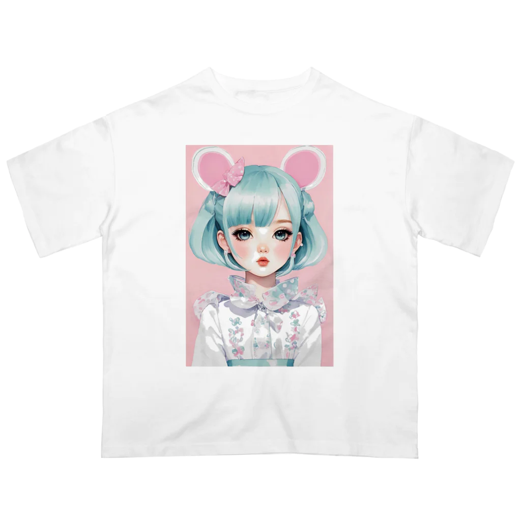 AI-srt-designのスウィート・ミント・ドリーミング・ガール Oversized T-Shirt