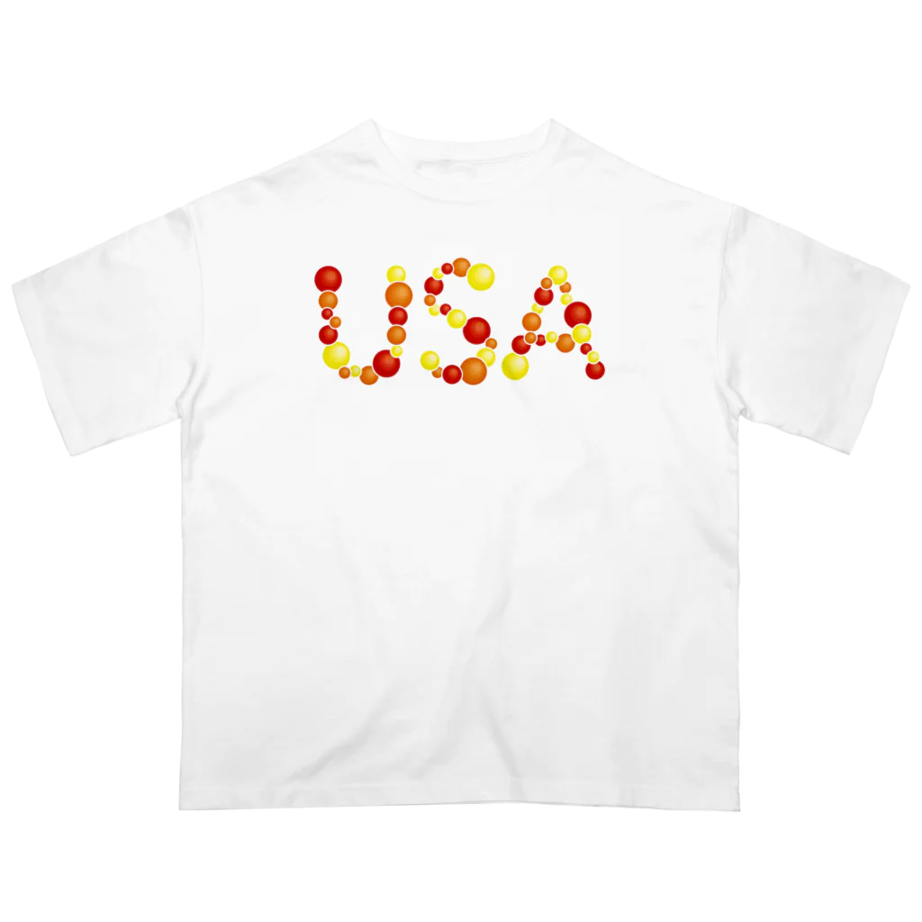 junichi-goodsのバルーン文字「USA」（赤色系） オーバーサイズTシャツ