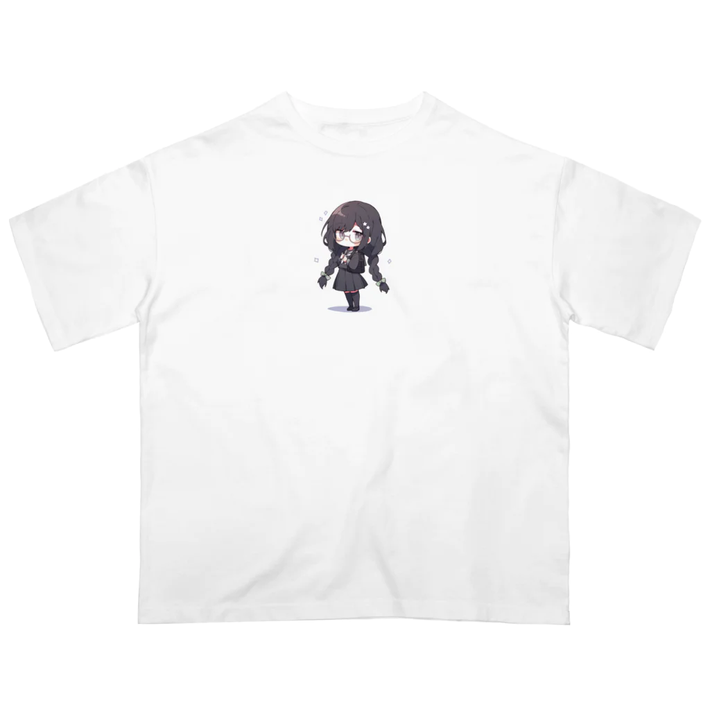 かわいい女の子とシュールな絵の地味子 オーバーサイズTシャツ