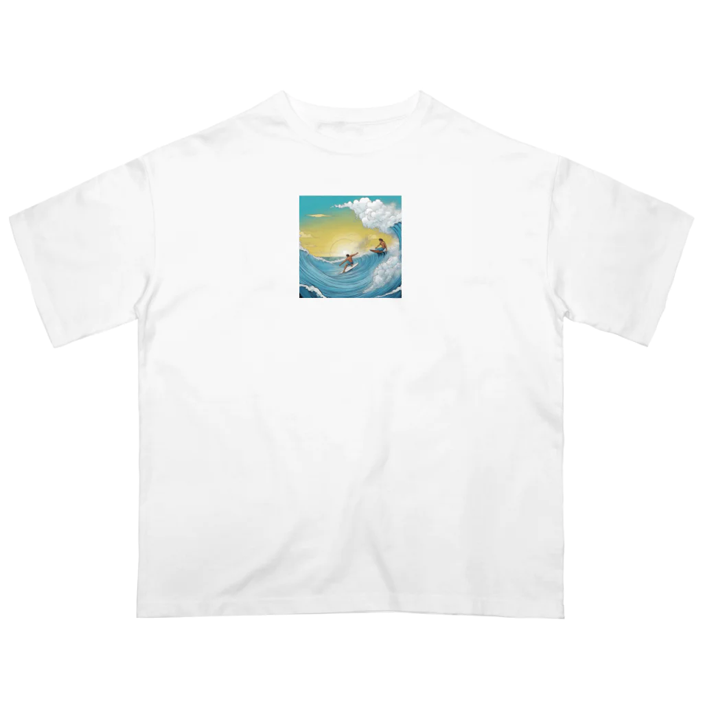 どうぶつやのハワイ　サーフィン Oversized T-Shirt