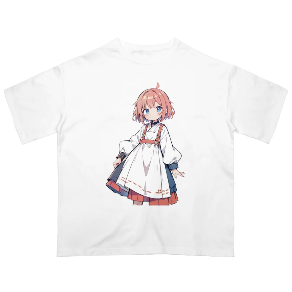 kawaii女の子専門ショップのかわいい田舎の女の子 オーバーサイズTシャツ