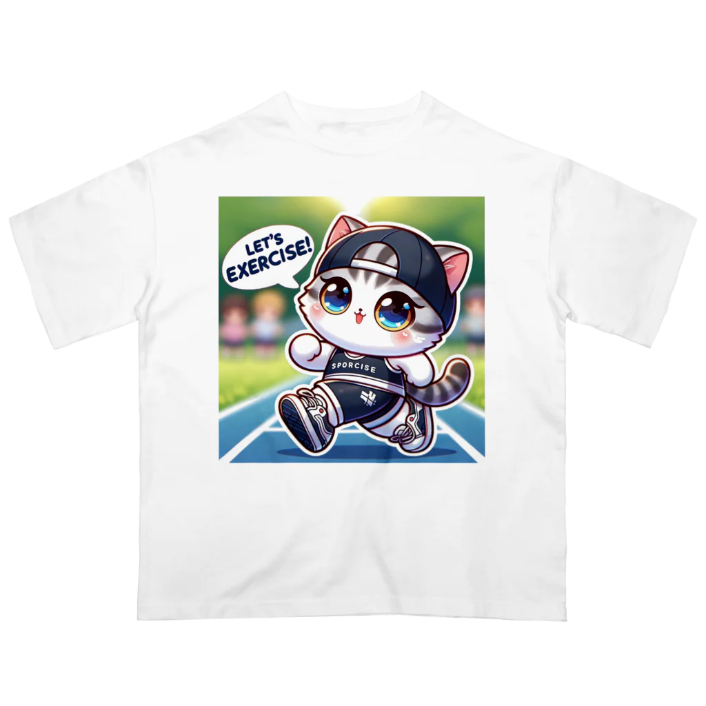 cat GPTオンラインショップの【CatGPT】エクササイズスタイル オーバーサイズTシャツ