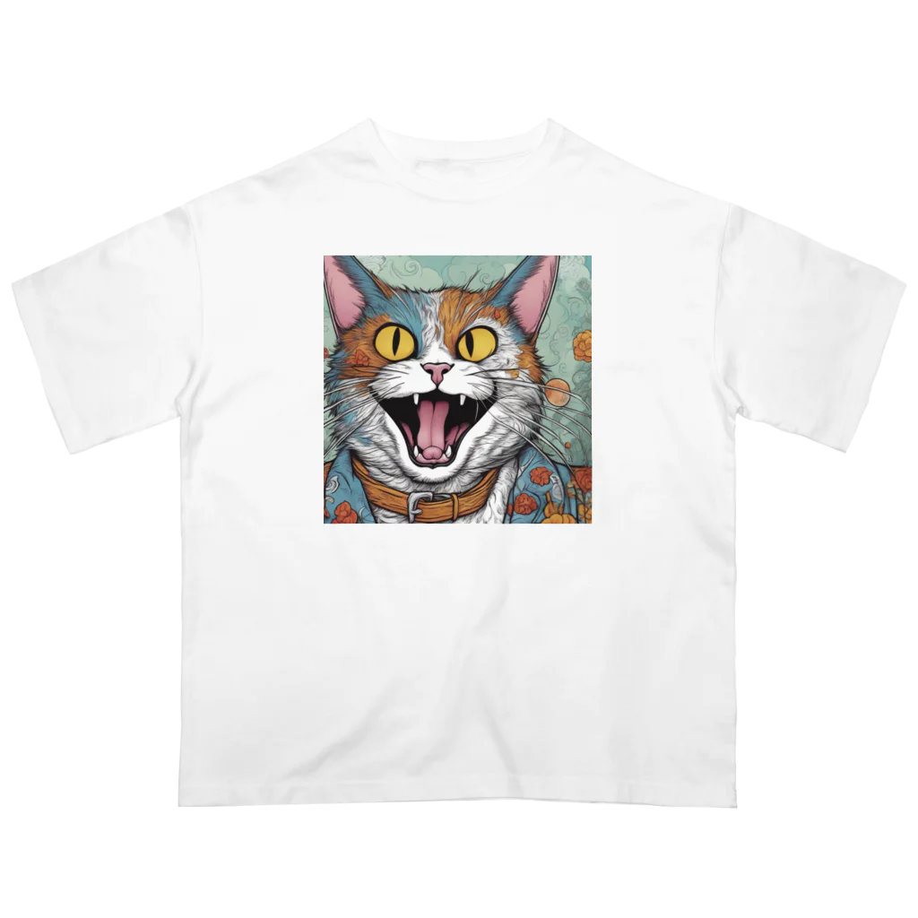 washi-and-washichanのゲス猫 オーバーサイズTシャツ