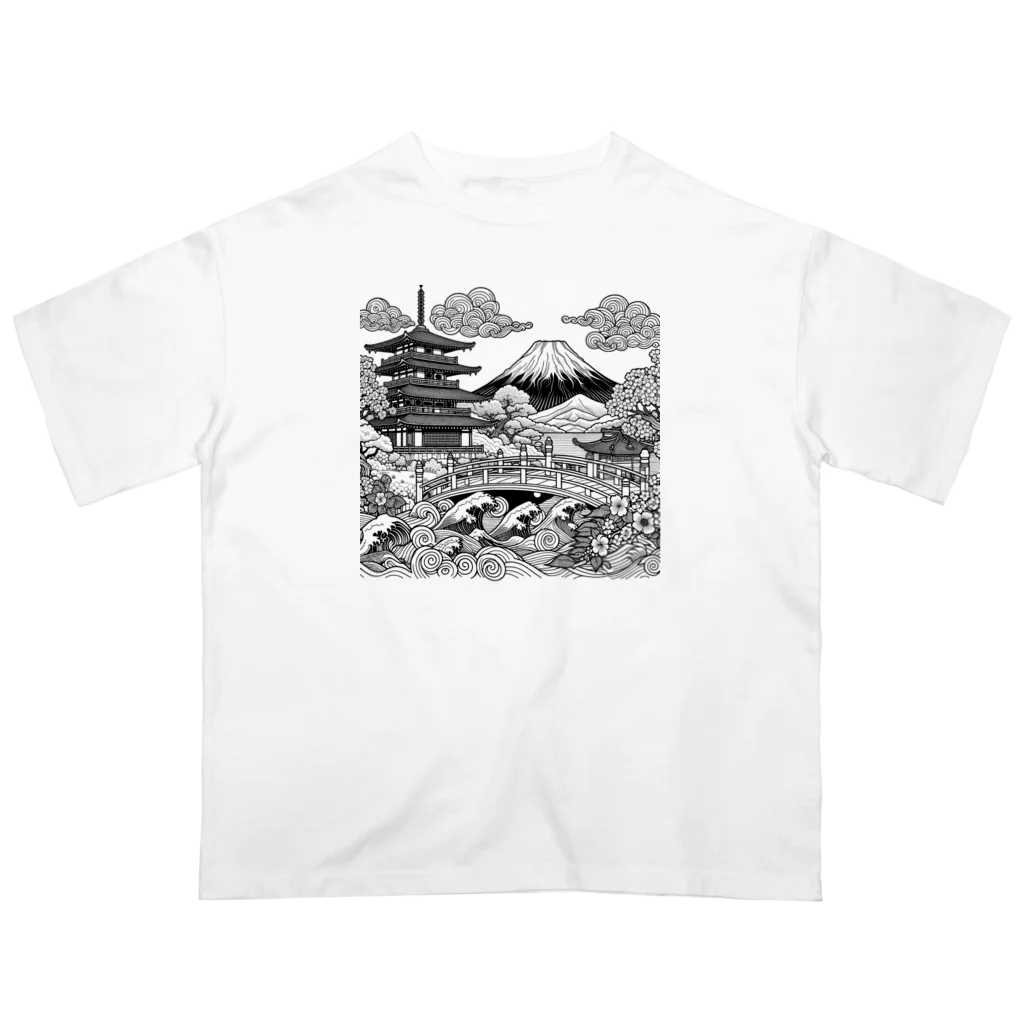 okinawa-okinawa-okinawaの浮世絵１ オーバーサイズTシャツ