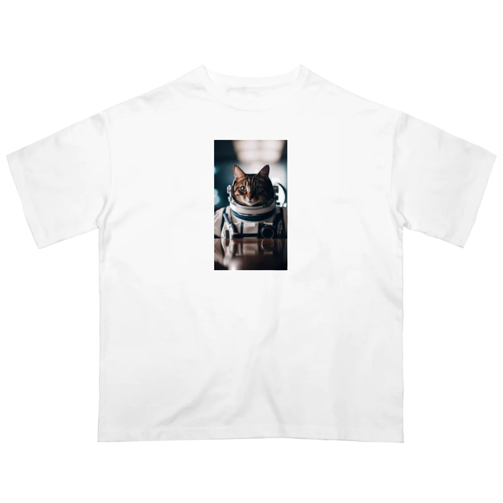 hekikiの猫宇宙飛行士3 オーバーサイズTシャツ