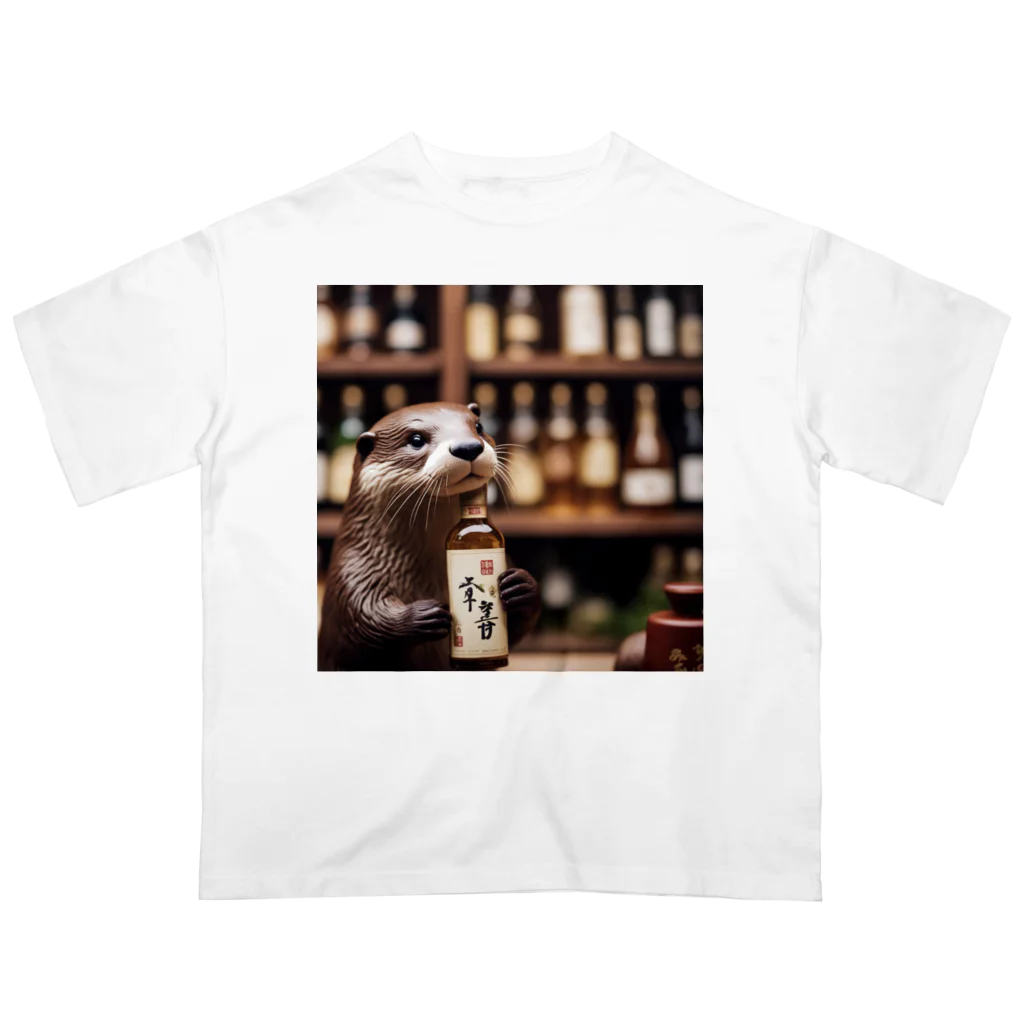 「動物ミリ屋」のカワウソのパーくん Oversized T-Shirt