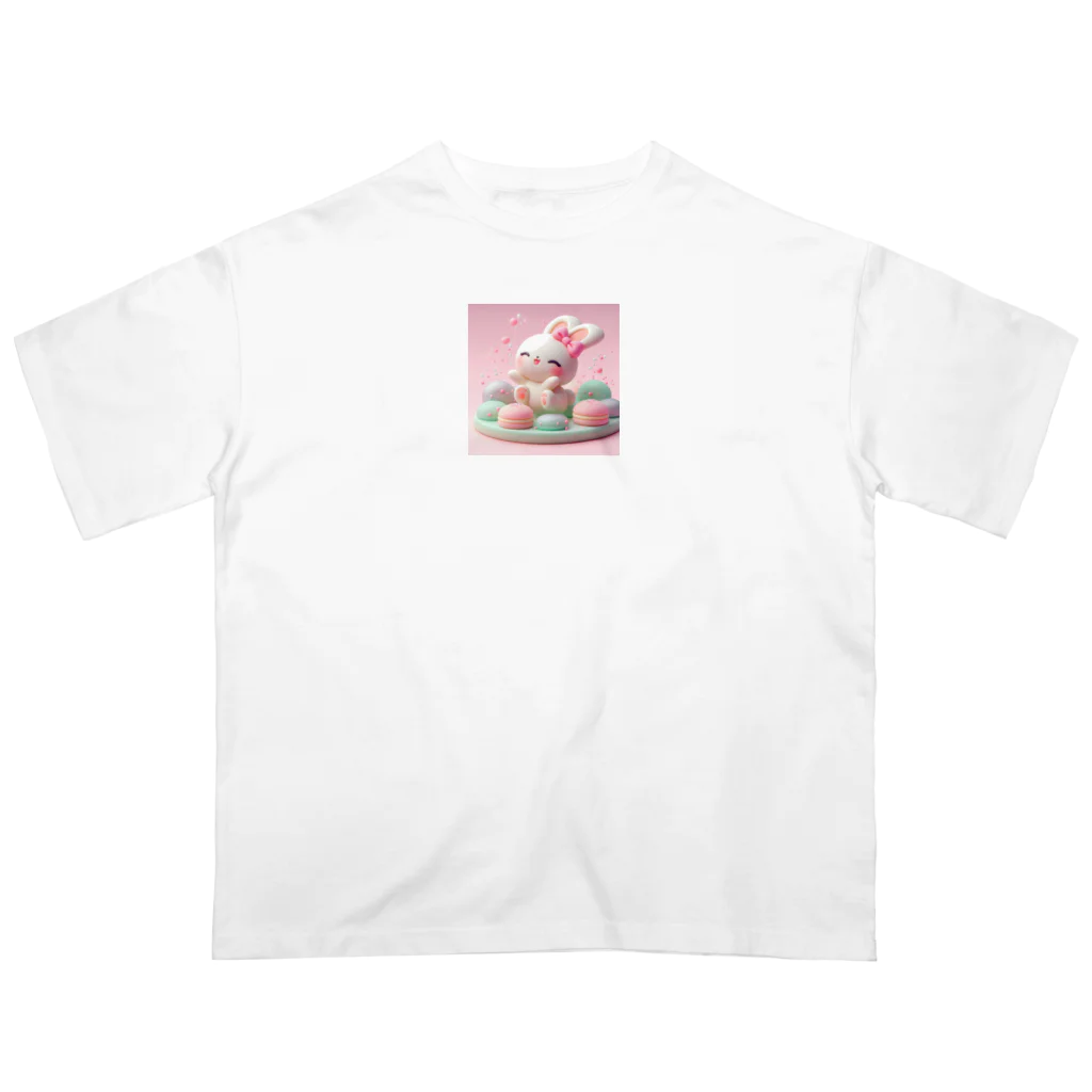 星パンダショップのほわほわマカロンうさぎ Oversized T-Shirt