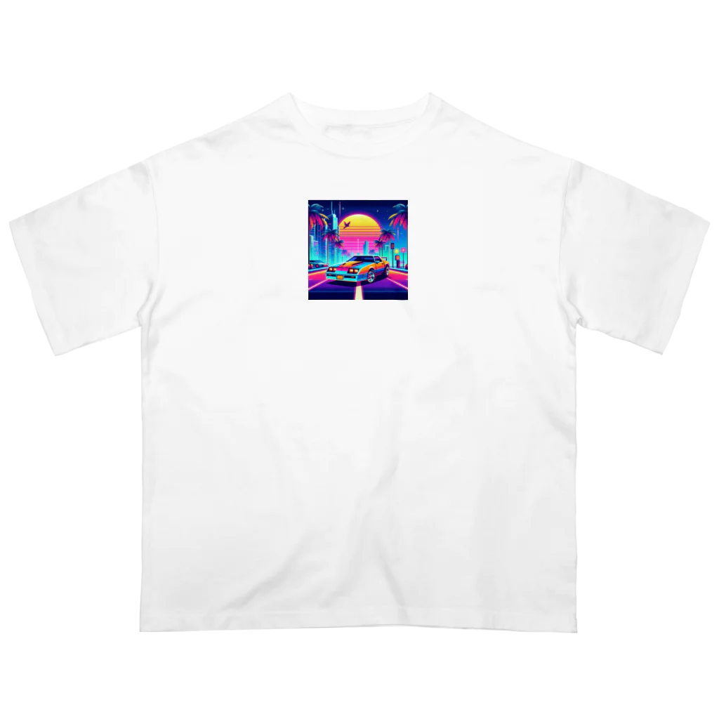 お茶目なドット絵のドッド絵車 Oversized T-Shirt