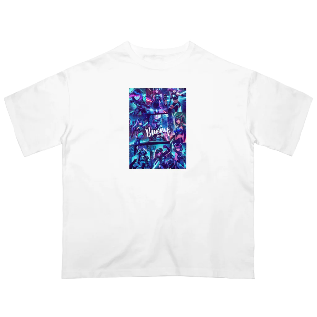 BUNNY-ONLINEのネオンアメコミアート79 オーバーサイズTシャツ