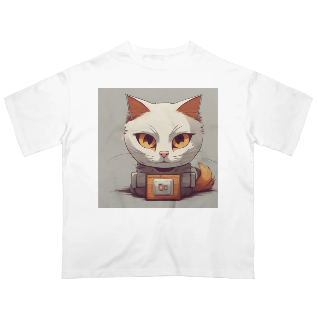 gohann0120のロボット猫 robot cat Oversized T-Shirt