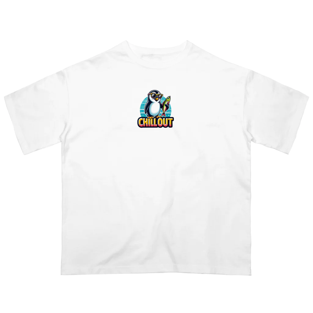 syankusunoboushi7のかっこいいペンギン オーバーサイズTシャツ