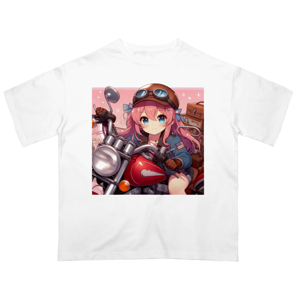 ライダーズのバイク女子　ばくおん!!系 オーバーサイズTシャツ