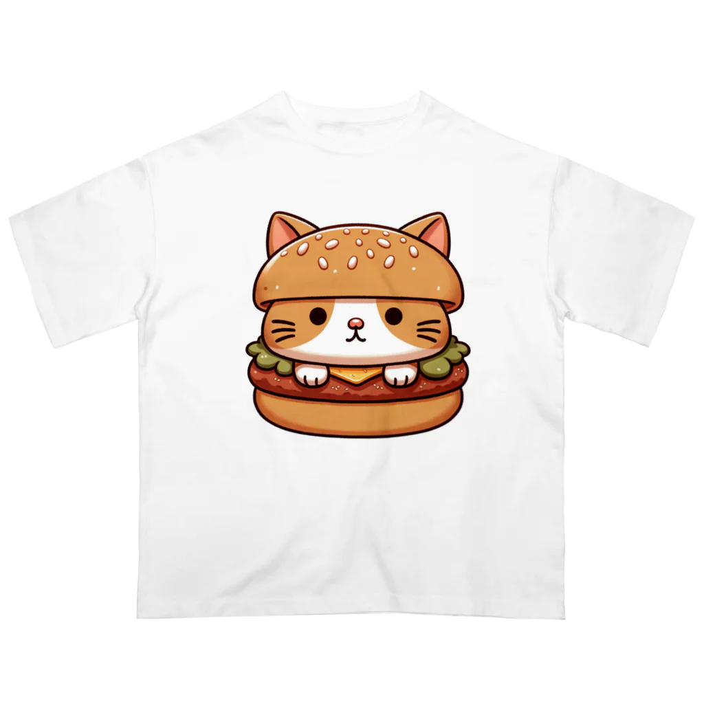 ゆるきゃら製作所の猫バーガー オーバーサイズTシャツ