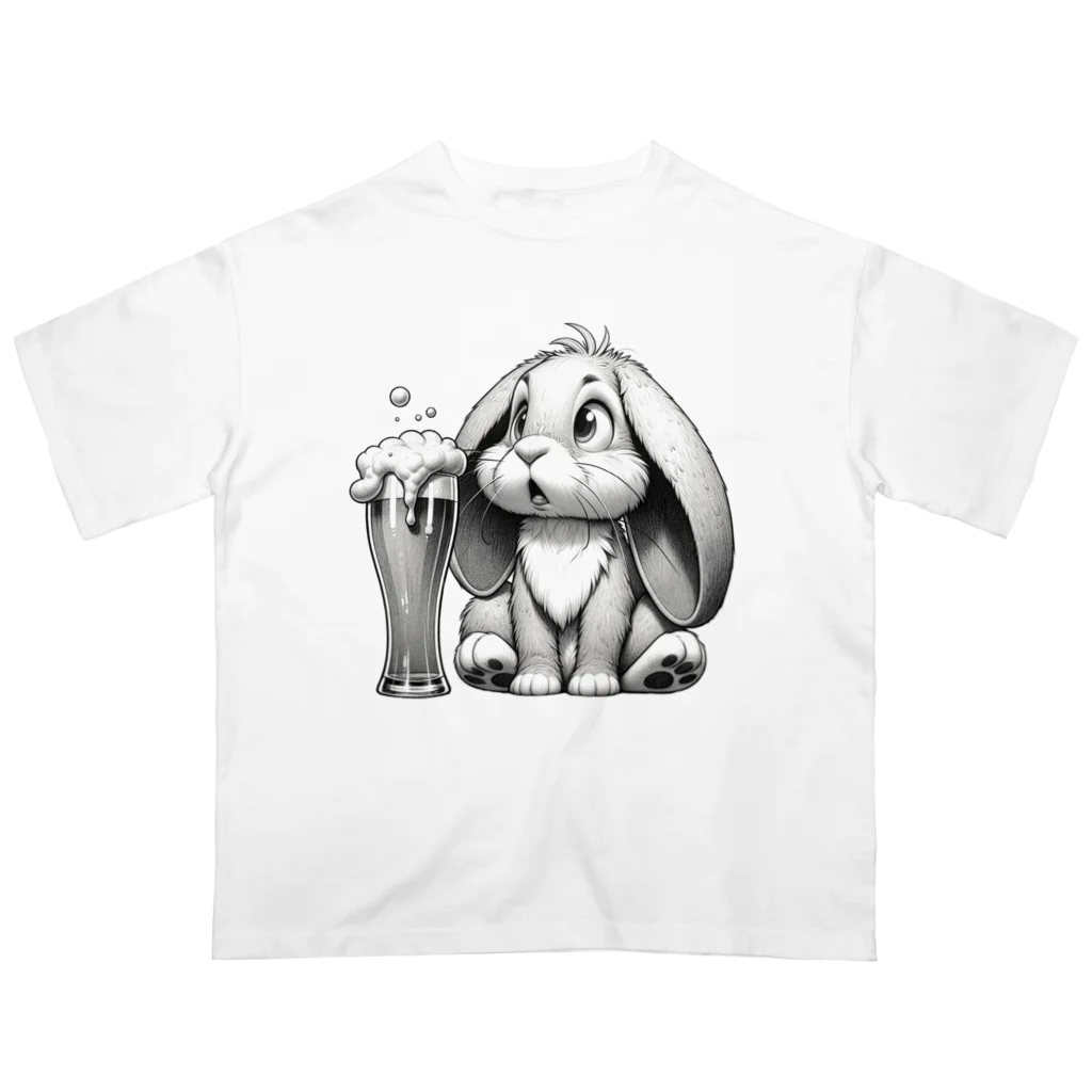 bottaの可愛いウサギ(垂れ耳ビール) Oversized T-Shirt