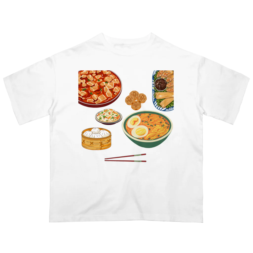 fooddesign-comの中華いろいろ オーバーサイズTシャツ