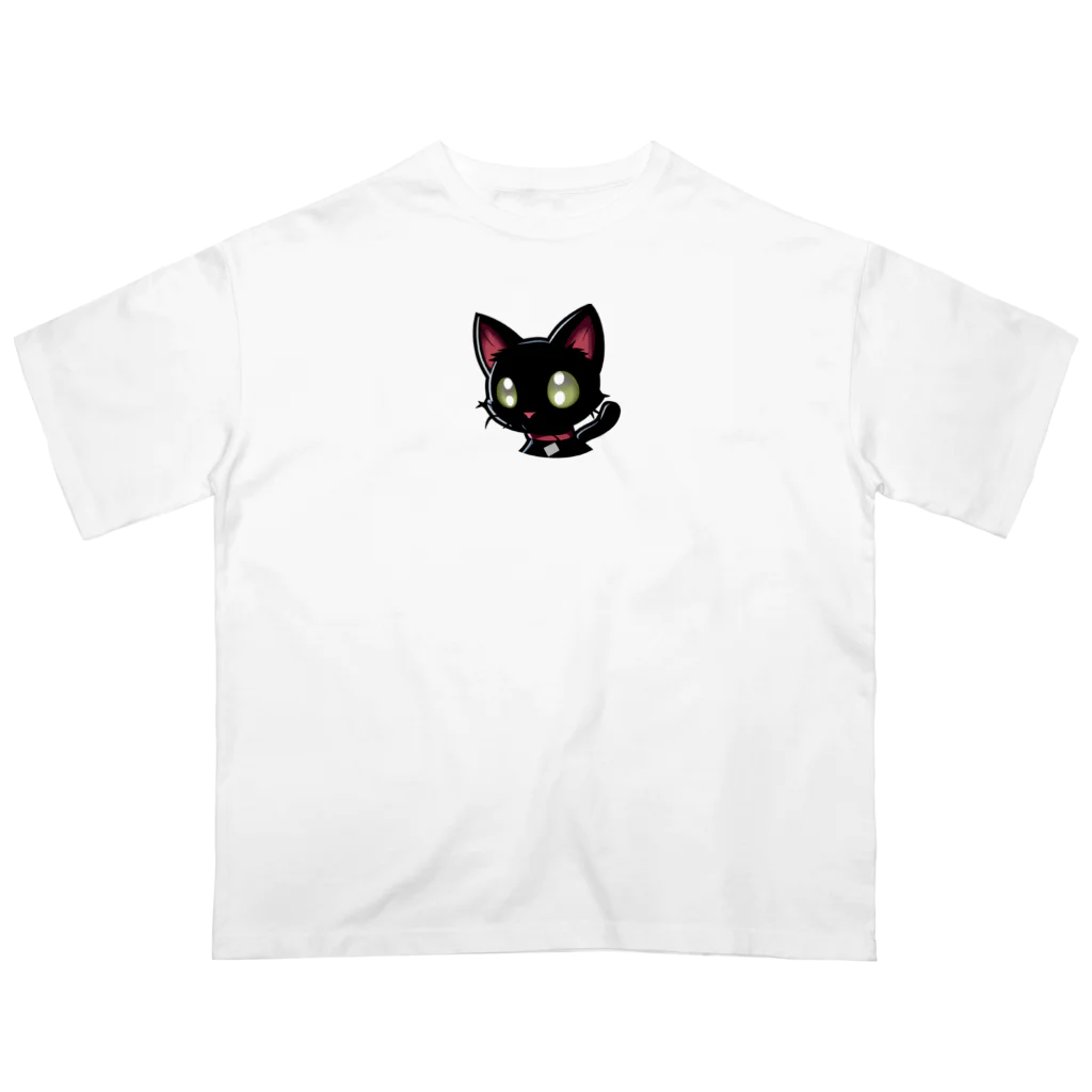 アニマルグッズストア　OPIの黒い毛並みの猫 オーバーサイズTシャツ