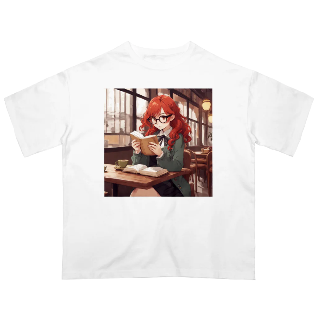 プリンゴブリンの赤毛の読書メガネさん Oversized T-Shirt