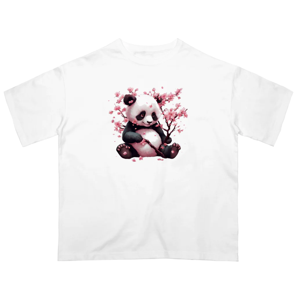 waterpandaのパンダと桜 オーバーサイズTシャツ