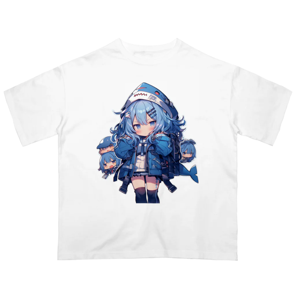 honoka_tのサメフードの美少女 オーバーサイズTシャツ