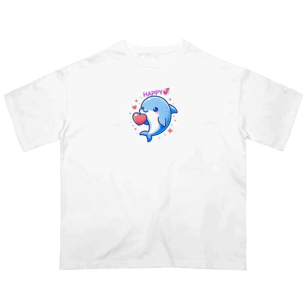 終わらない夢🌈の可愛いイルカちゃん🐬💞 オーバーサイズTシャツ