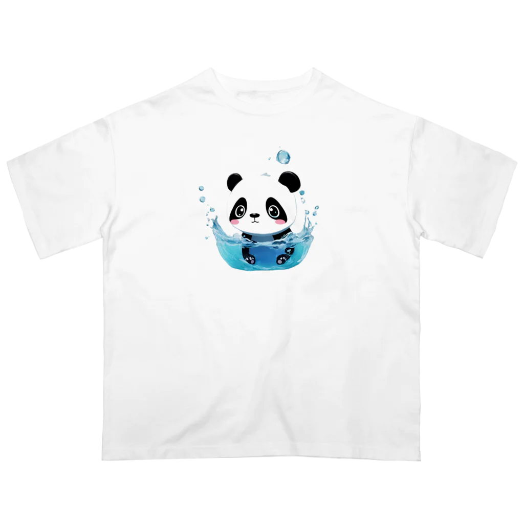 waterpandaの水に落ちるパンダ オーバーサイズTシャツ