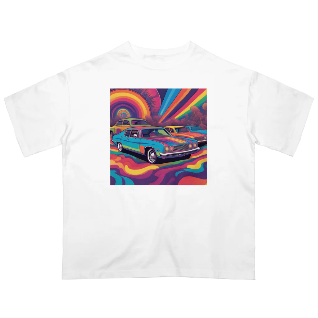 ぽりぽりのお店のサイケデリックCAR Oversized T-Shirt