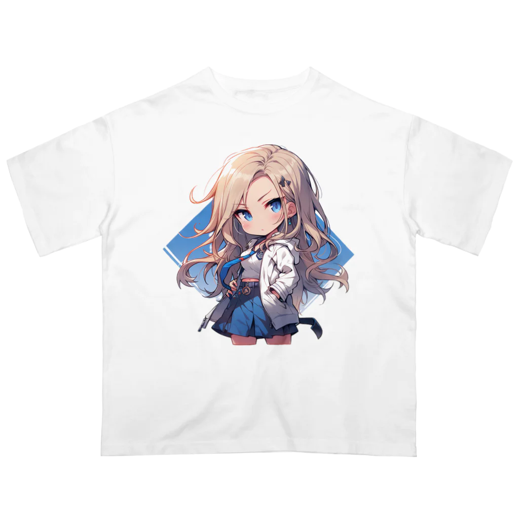 honoka_tの金髪ちびキャラ美少女 Oversized T-Shirt