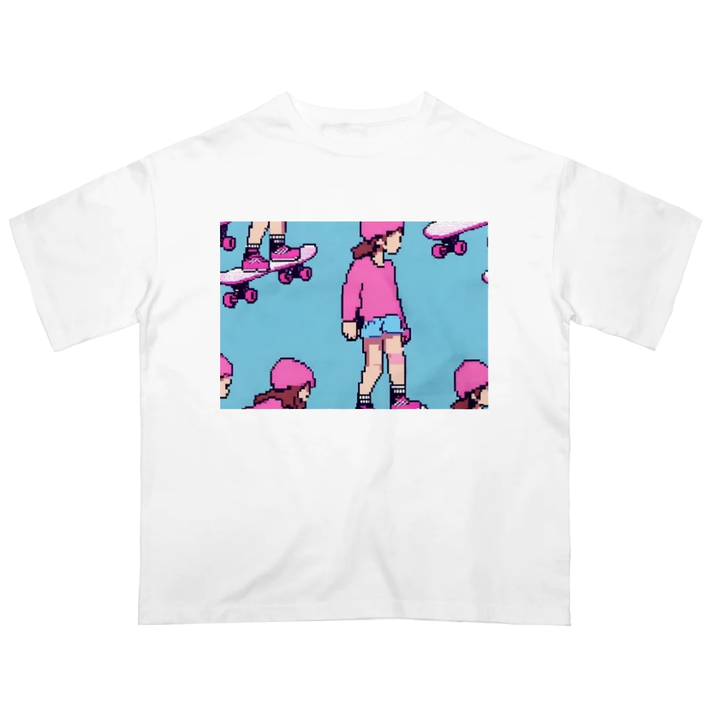 空が好きのスケボー女子 Oversized T-Shirt