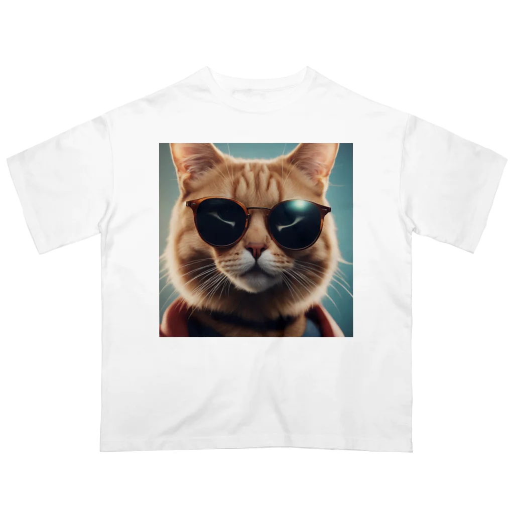 mimikkyu322のイケてる猫 Oversized T-Shirt