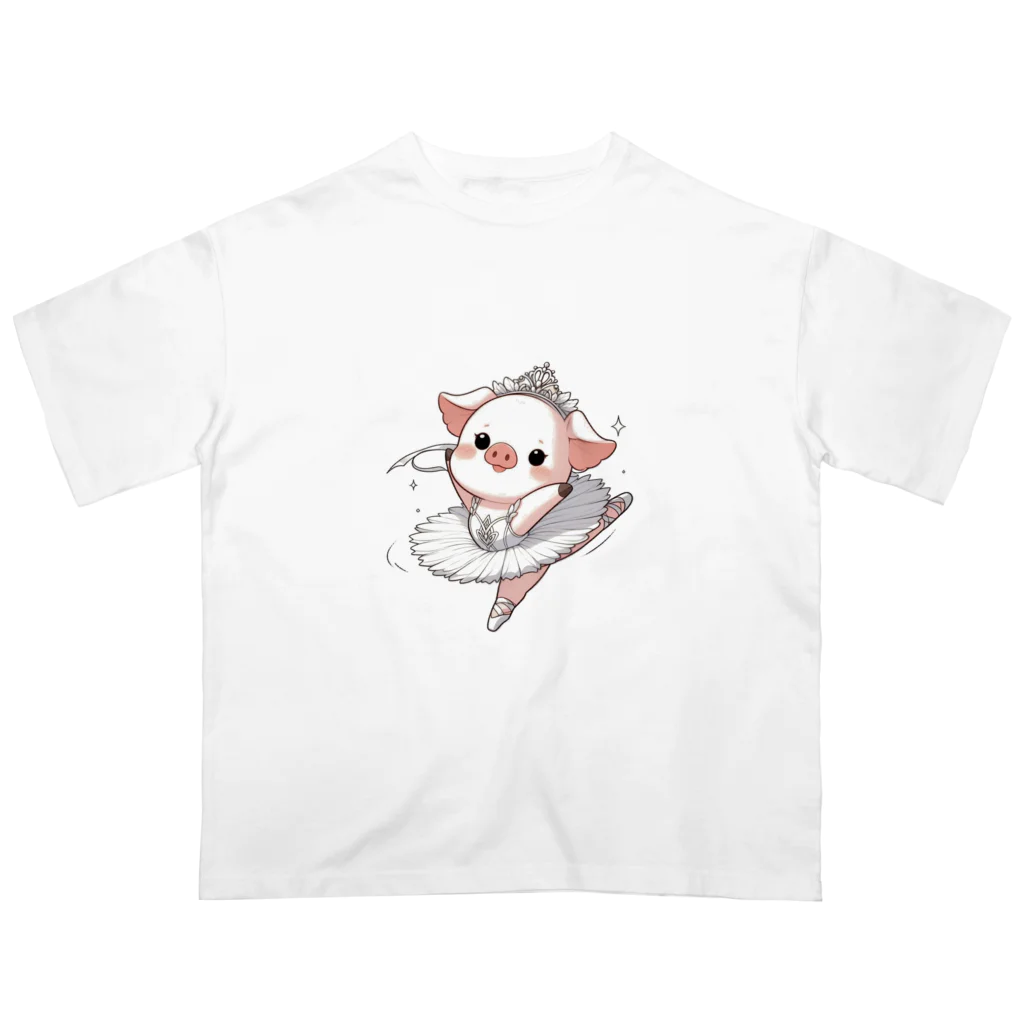 ポロムのおみせのこぶたオデット オーバーサイズTシャツ