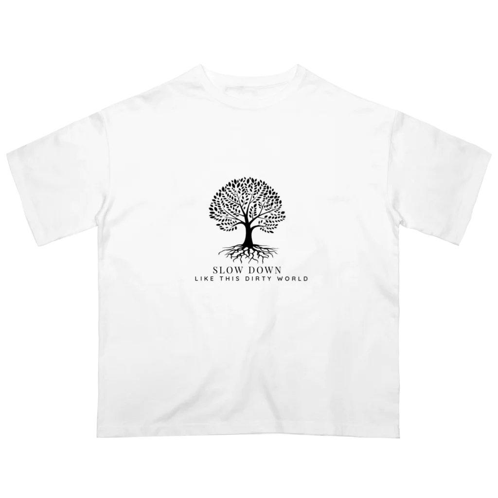 SLOW DoWN333の SLOWDoWN peace tree wear オーバーサイズTシャツ