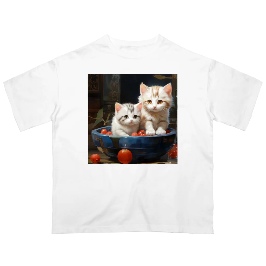 恥ずかしがり屋のねこショップのい オーバーサイズTシャツ