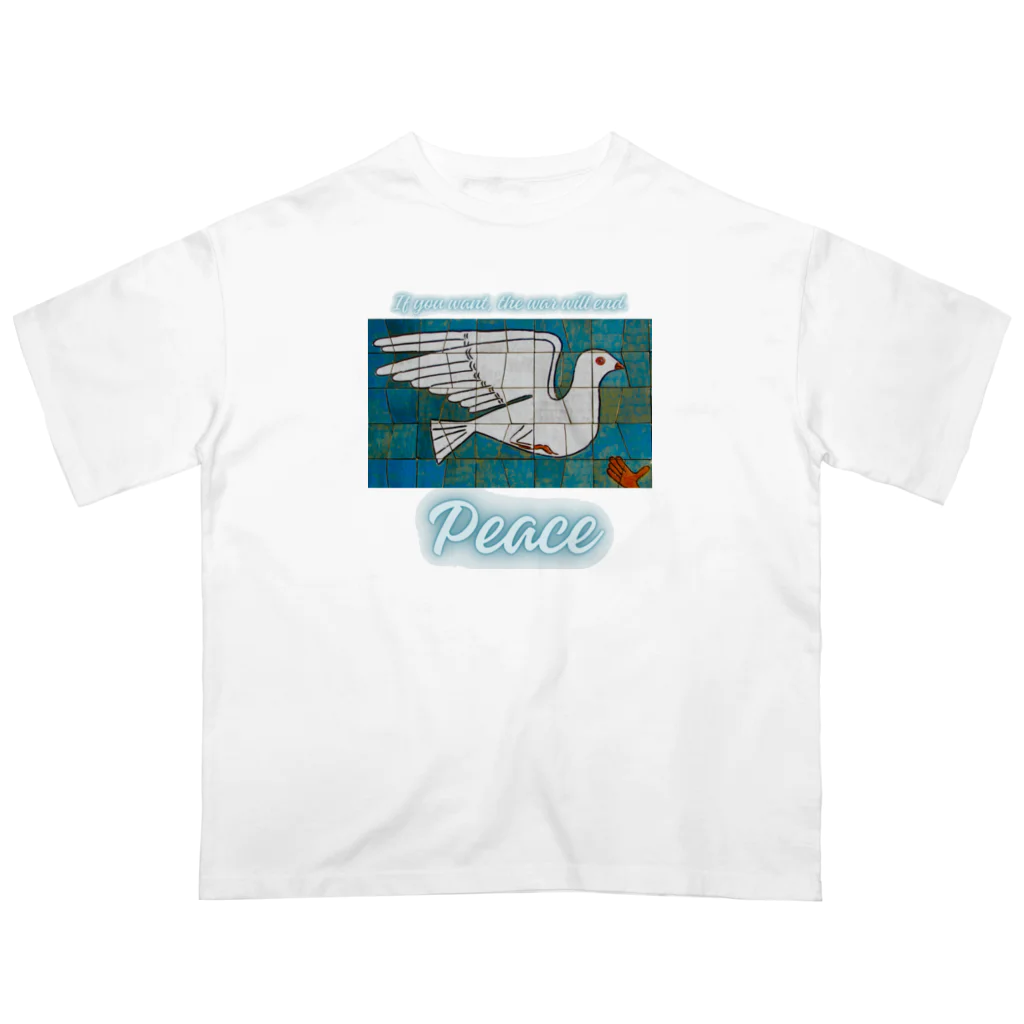 Earth-HarmonyのPeace　平和の鳩 オーバーサイズTシャツ