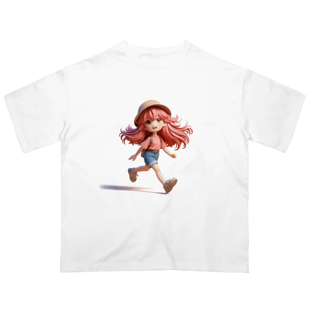 music_japanの一緒に冒険する明るく可愛い少女！ オーバーサイズTシャツ