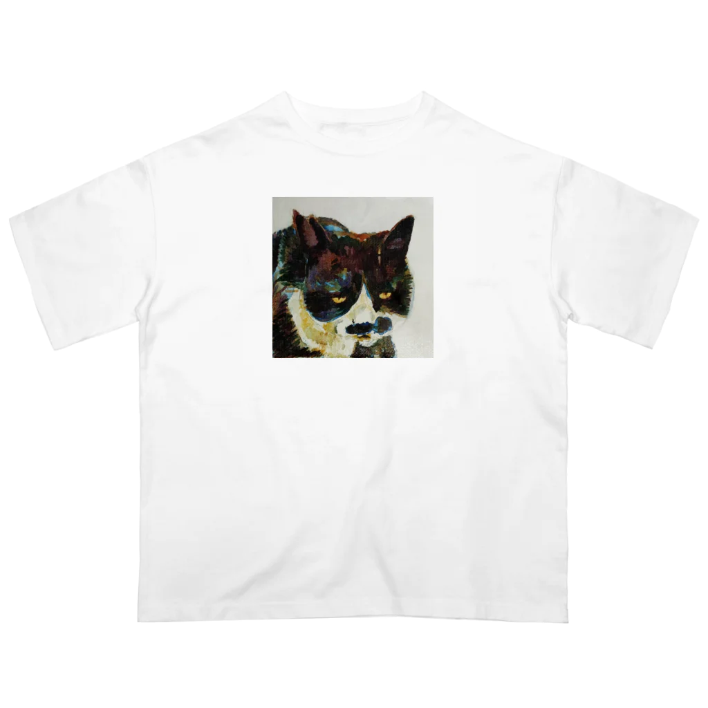 silomalo-の渋い猫 オーバーサイズTシャツ