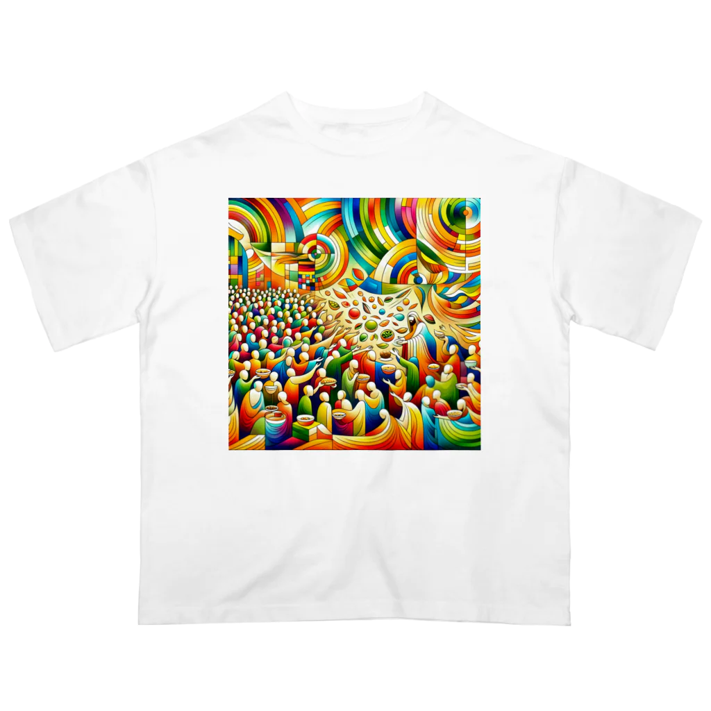 7no70の五千人の給食 Oversized T-Shirt