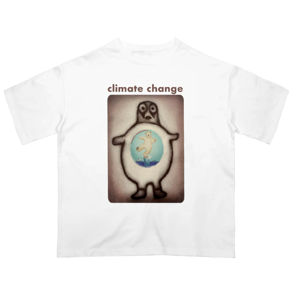 C O B I Tの気候変動に危機感を感じる北極のペンギン オーバーサイズTシャツ