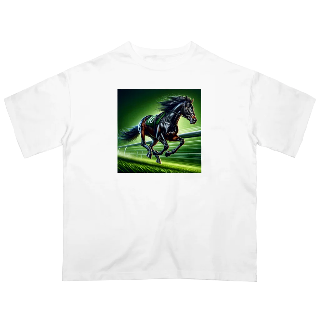 0415heartscryの漆黒の競走馬 オーバーサイズTシャツ