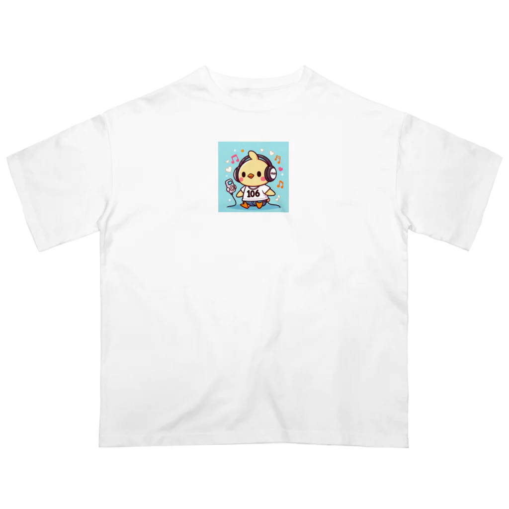 音楽ルー106のかわいいヒヨコ オーバーサイズTシャツ