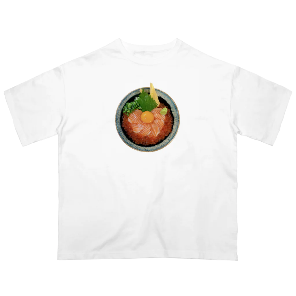 ぷりぷり飯店ヌーイーのぷりぷりサーモンいくら丼 Oversized T-Shirt