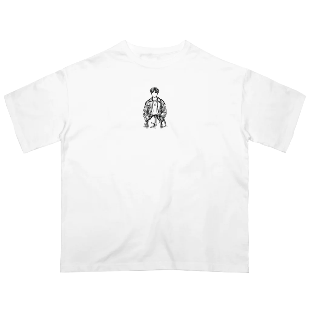 Schiele_sarieriの線画の人 オーバーサイズTシャツ