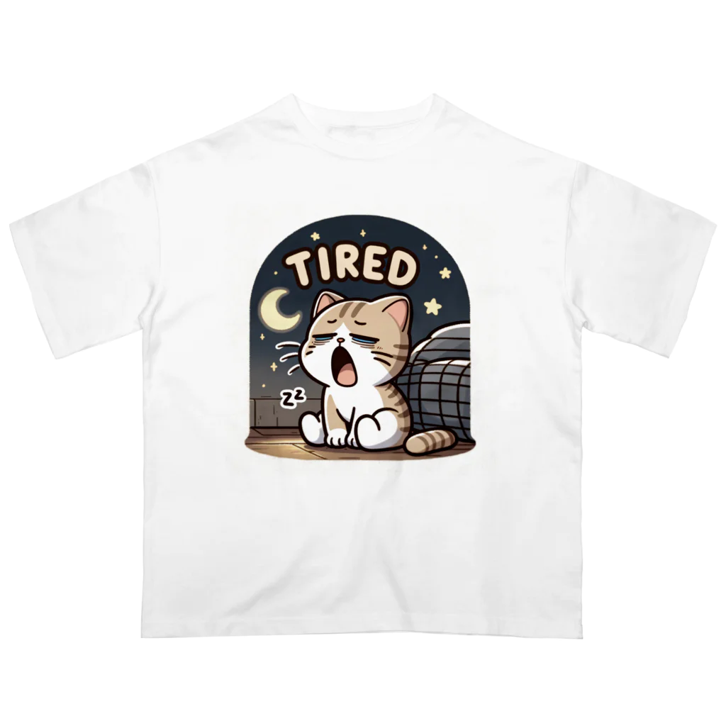 mimikkyu322のTired cat7 Oversized T-Shirt