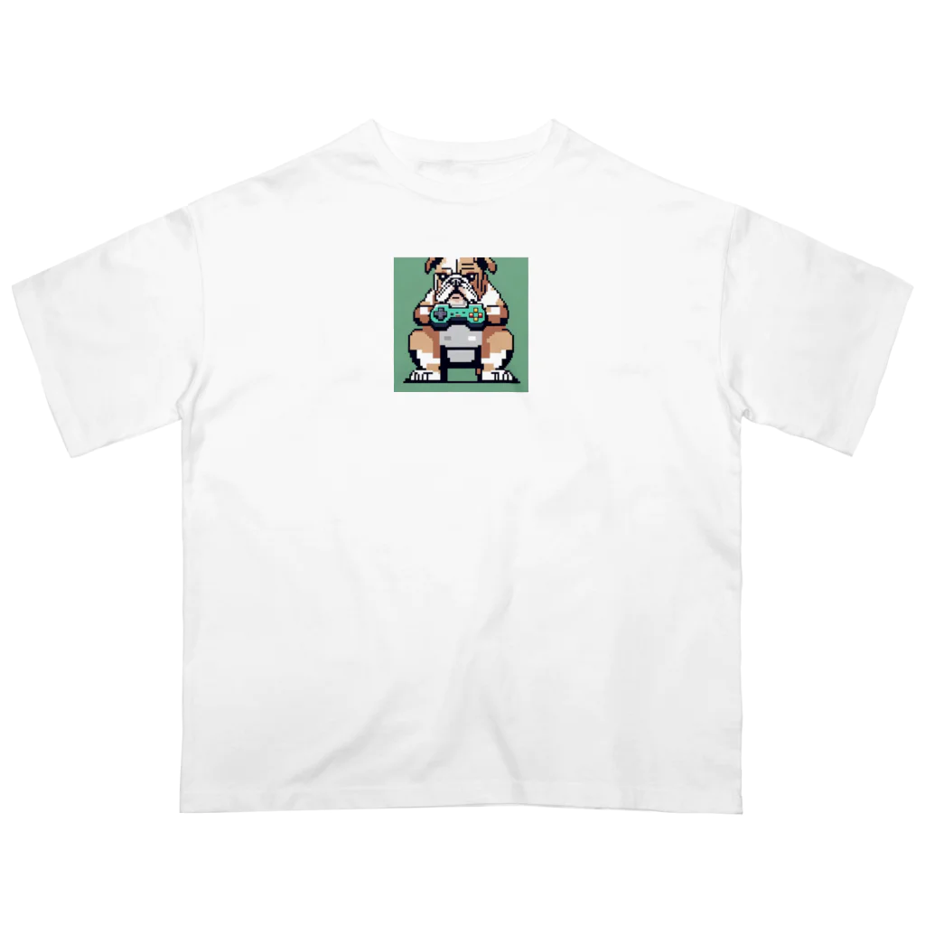 barisukaのゲーム中毒のブルドッグ Oversized T-Shirt