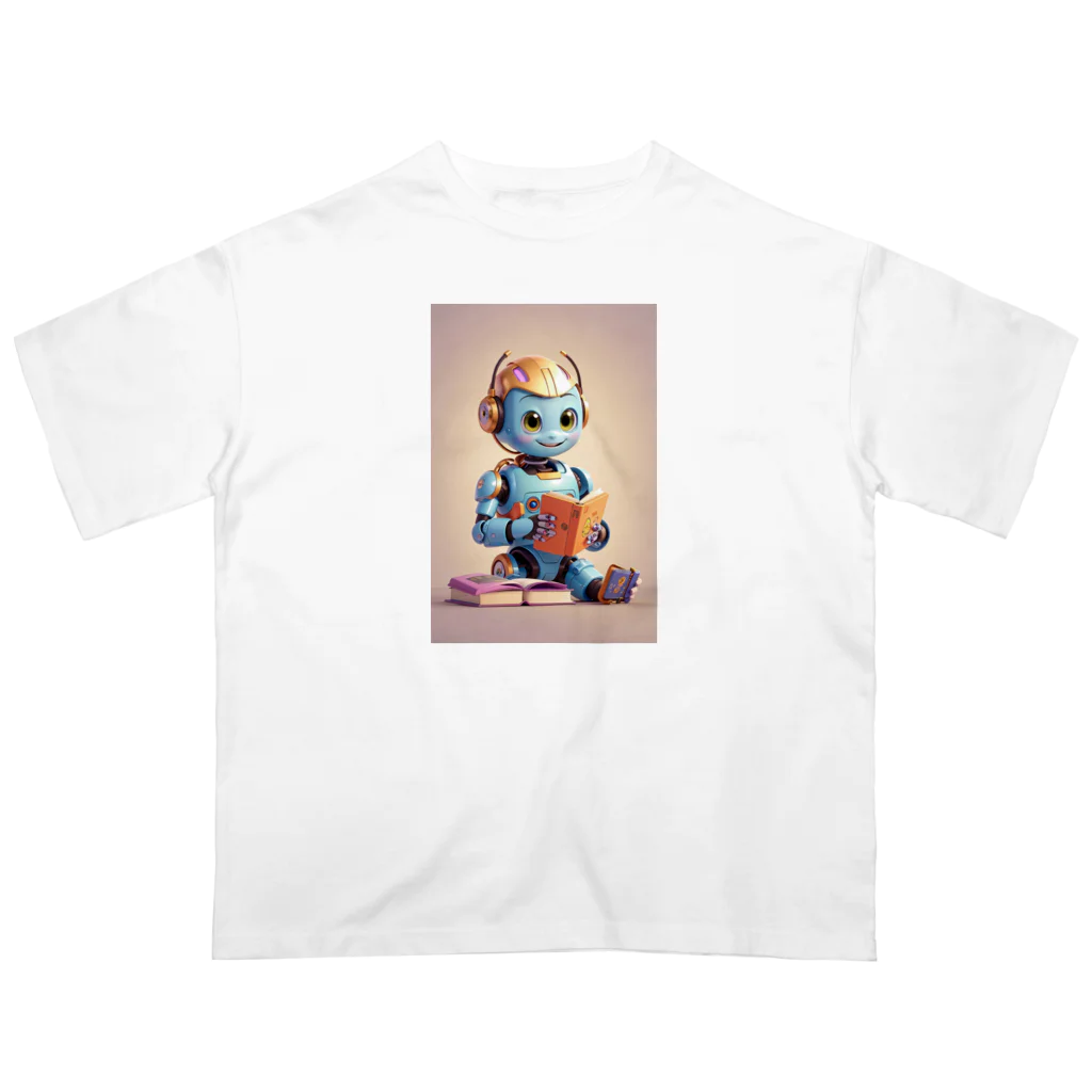 dorakiti0712のAI子どもロボット「リーディくん」 オーバーサイズTシャツ