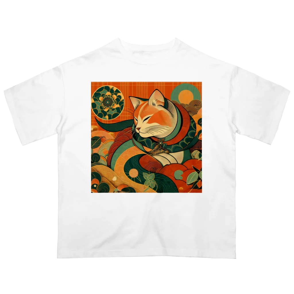 あずきば-あたりの着物猫シリーズ Oversized T-Shirt