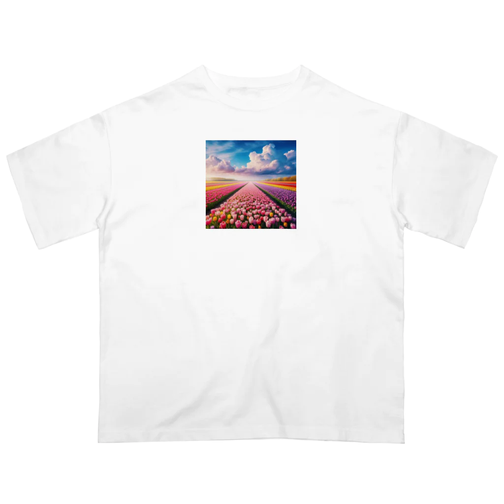 終わらない夢🌈の壮大な風景✨チューリップ🌷バージョン🌈 Oversized T-Shirt