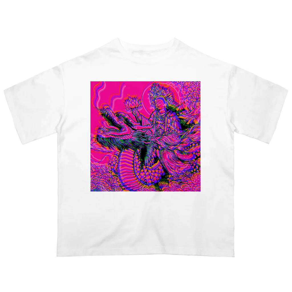 moon_takuanの観世音菩薩と龍2「Kanzeon Bodhisattva and dragon2」 オーバーサイズTシャツ