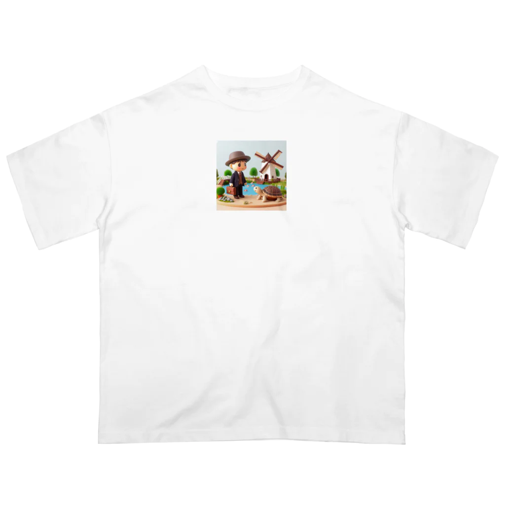 kumama07のリクガメ君と僕 オーバーサイズTシャツ